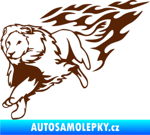 Samolepka Animal flames 087 levá lev hnědá