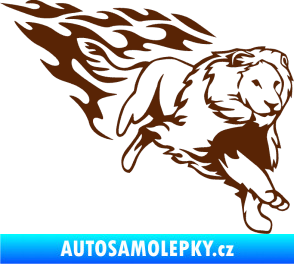 Samolepka Animal flames 087 pravá lev hnědá