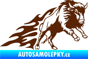 Samolepka Animal flames 089 pravá býk hnědá