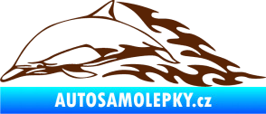 Samolepka Animal flames 099 levá delfín hnědá