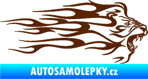 Samolepka Animal flames 103 pravá lev hnědá