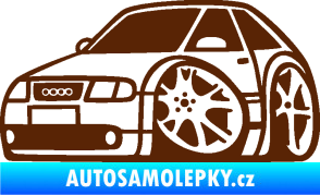 Samolepka Audi A3 karikatura levá hnědá
