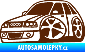 Samolepka Audi A4 karikatura levá hnědá