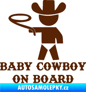 Samolepka Baby cowboy on board levá hnědá