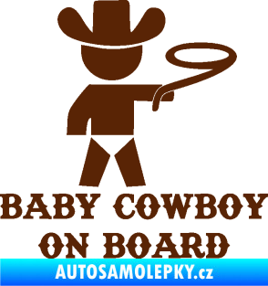 Samolepka Baby cowboy on board pravá hnědá