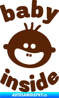 Samolepka Baby inside 002 levá dva zuby na palubě hnědá
