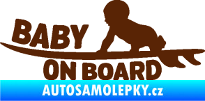 Samolepka Baby on board 010 levá surfing hnědá