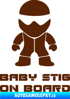 Samolepka Baby stig on board hnědá