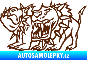 Samolepka Bad dogs levá zuřiví psi hnědá