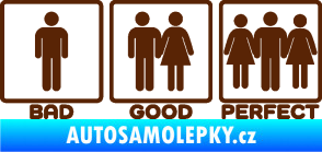 Samolepka Bad good perfect 002 nápis hnědá