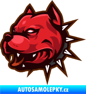 Samolepka Barevný pes 004 s konturou levá hnědá