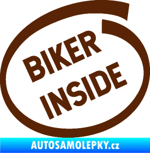 Samolepka Biker inside 005 nápis hnědá