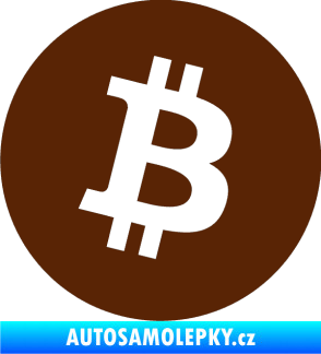 Samolepka Bitcoin 001 hnědá