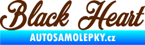 Samolepka Black Heart nápis hnědá