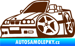 Samolepka BMW e30 cabrio karikatura levá hnědá