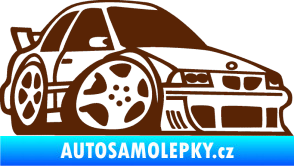 Samolepka BMW e30 karikatura pravá hnědá