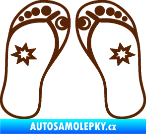 Samolepka Botičky 001 plážové žabky hnědá