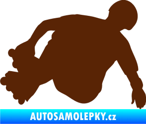 Samolepka Bruslař 001 levá hnědá