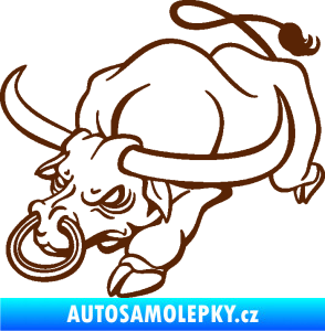 Samolepka Býk 014 levá rozzuřený hnědá