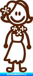 Samolepka Cartoon family slečna Hawai hnědá