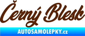 Samolepka Černý blesk nápis hnědá