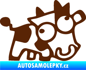 Samolepka Crazy cow pravá hnědá