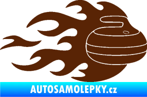 Samolepka Curling 005 pravá kámen hnědá