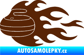 Samolepka Curling 005 levá kámen hnědá