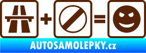 Samolepka Dálnice + konec omezení rychlosti = jízda hnědá
