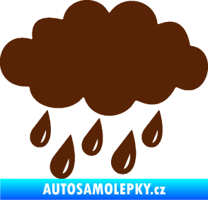 Samolepka Déšť 001 levá mrak a kapky hnědá
