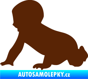 Samolepka Dítě v autě 025 levá miminko silueta hnědá