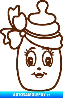 Samolepka Dítě v autě 062 levá kojenecká lahvička hnědá