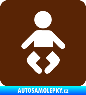 Samolepka Dítě v autě 093 symbol miminka hnědá