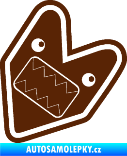 Samolepka Domo 019 wakaba jdm znak pravá hnědá