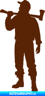 Samolepka Dřevorubec 001 levá hnědá