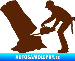 Samolepka Dřevorubec 003 levá hnědá