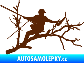 Samolepka Dřevorubec 006 pravá prořezání ve výškách hnědá