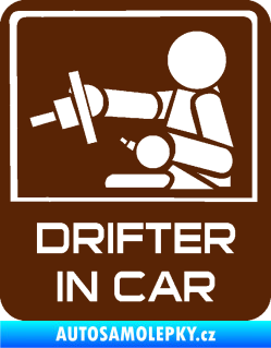 Samolepka Drifter in car 003 hnědá