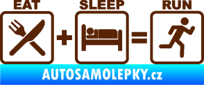 Samolepka Eat sleep run hnědá