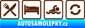 Samolepka Eat sleep swimming repeat plavání hnědá
