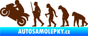 Samolepka Evoluce 004 levá motorkář hnědá