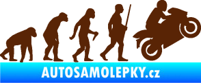 Samolepka Evoluce 004 pravá motorkář hnědá