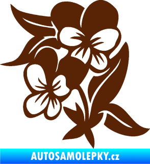 Samolepka Fialka 001 levá květina hnědá