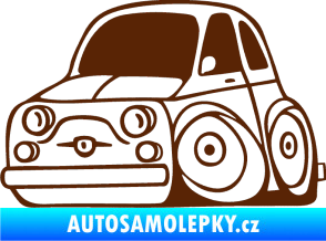 Samolepka Fiat 500 karikatura levá hnědá