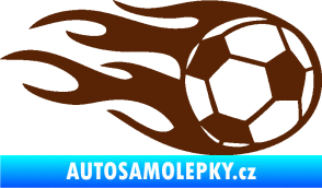 Samolepka Fotbalový míč 004 pravá v plamenech hnědá