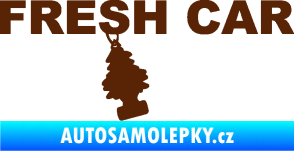 Samolepka Fresh car nápis s voňavým stromečkem hnědá