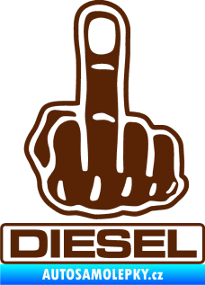 Samolepka Fuck off diesel hnědá