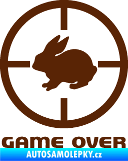Samolepka Game over lov zajíce hnědá