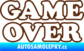 Samolepka Game over nad sebou 001 hnědá
