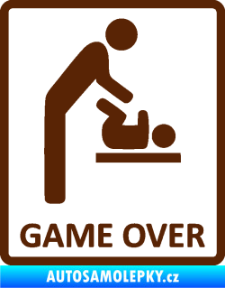 Samolepka Game over varianta baby hnědá